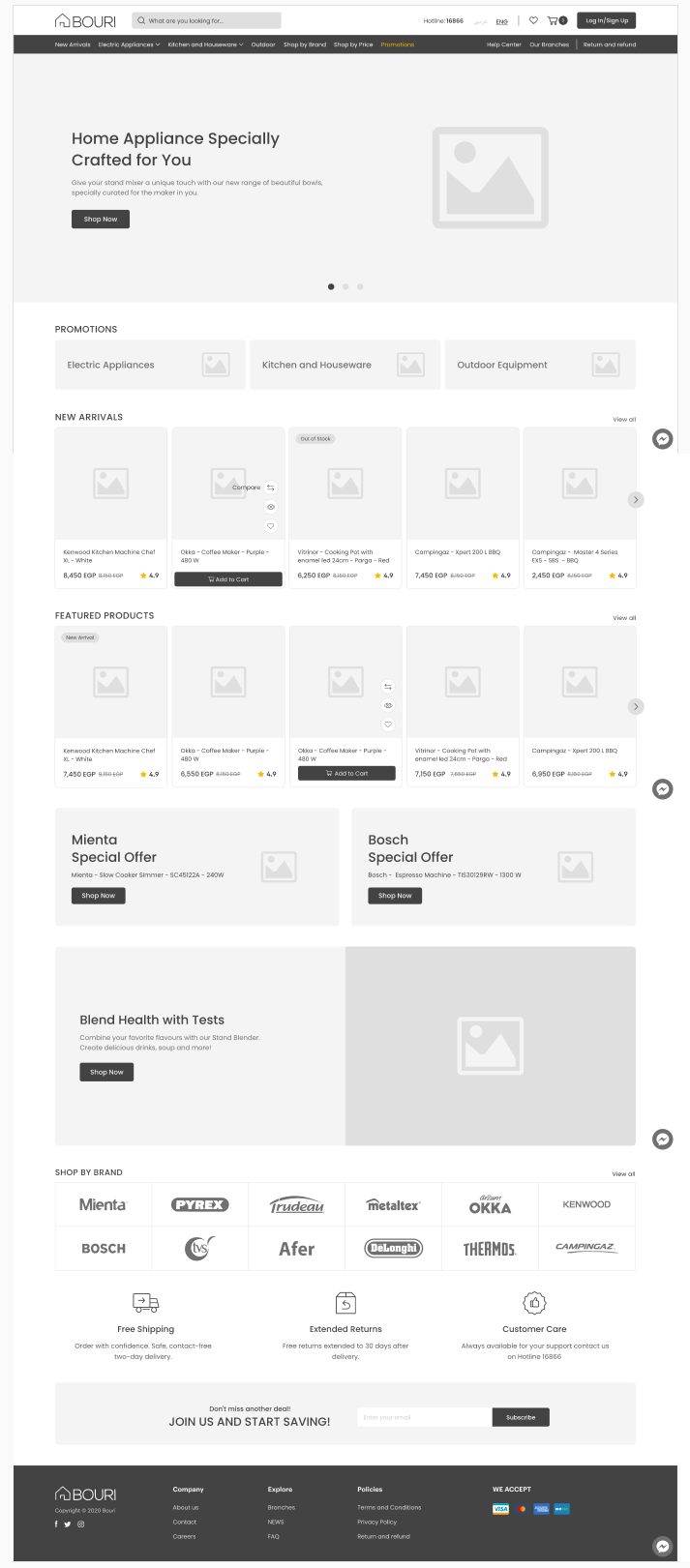 Bouri Web Design, Website Development Wireframe 1